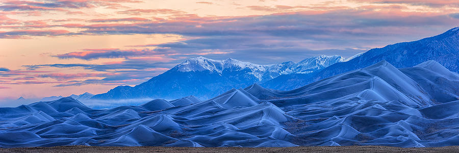 Winter Photograph - Great Sand Dunes At Dawn by Mei Xu