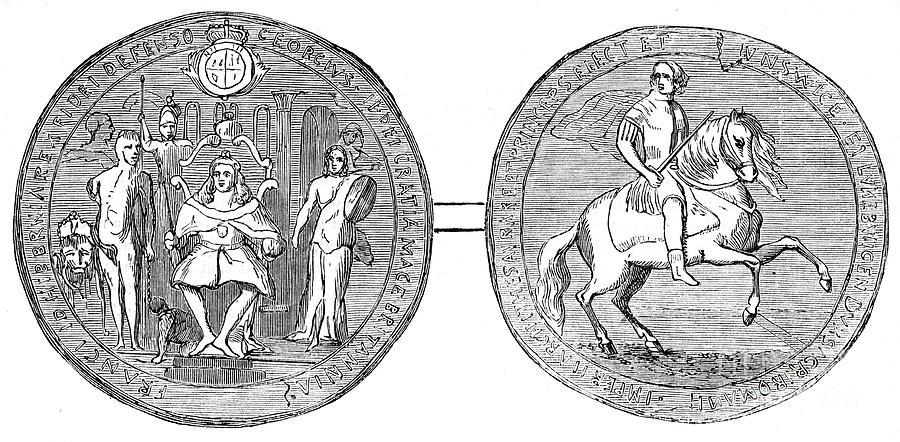 Great Seal Of George II, Mid 18th Drawing by Print Collector