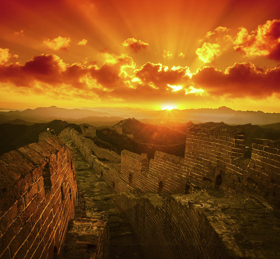 Great Wall In The Sunset Photograph by Bjdlzx