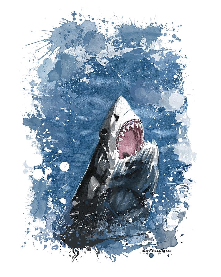great white shark art