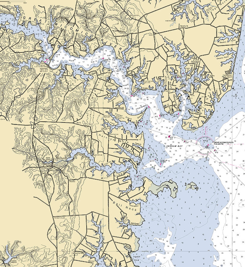 Great Rivervirginia Nautical Chart Mixed Media by Sea Koast