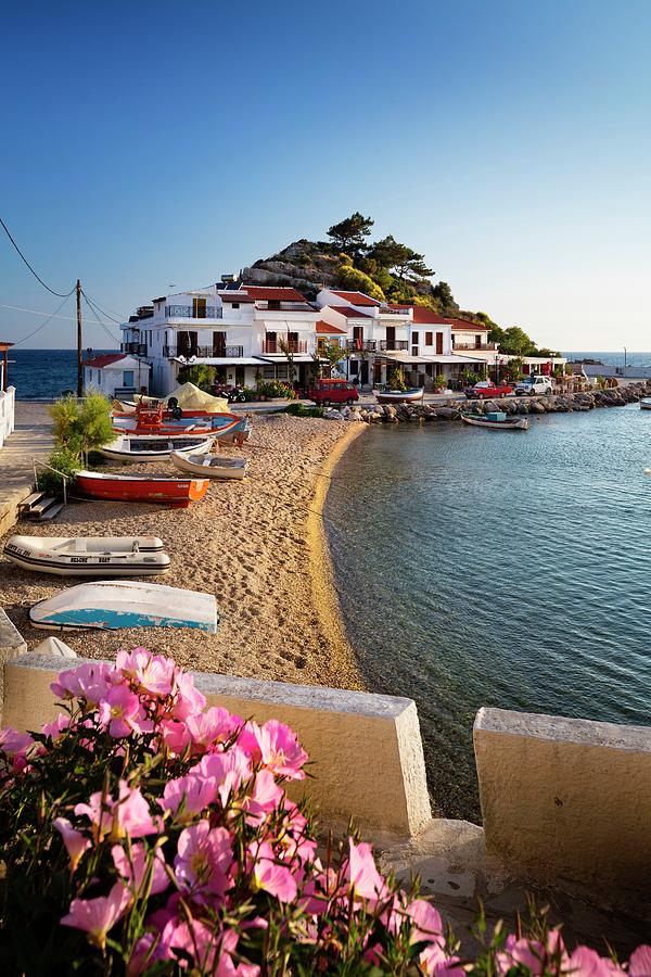 Greece, Aegean Islands, Samos Island, Aegean Sea, Greek Islands, Kokkari Village Digital Art by Massimo Ripani