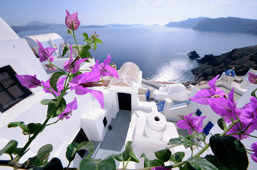 Greece, Aegean Islands, Thira Digital Art by Uwe Niehuus