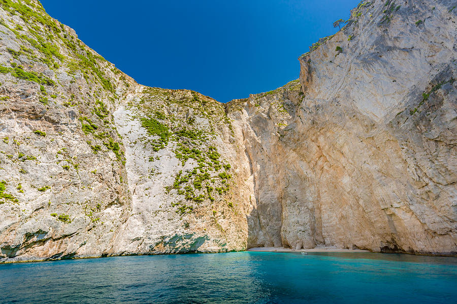 Summer Photograph - Greece, Cliff Landscape With Sea by Levente Bodo