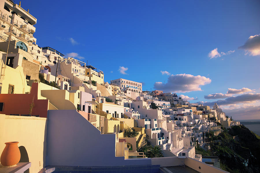 Greece, Santorini, Fira, Houses On Photograph by Guy Vanderelst