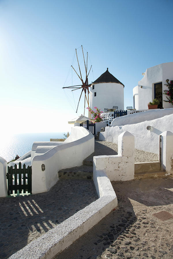 Greece, Santorini, Oia, Hillside Street Photograph by Buena Vista Images