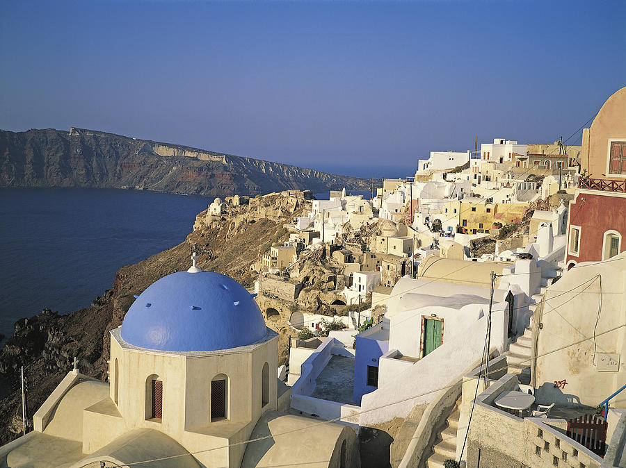 Greece, Santorini, View Across Rooftops Photograph by Sylvester Adams