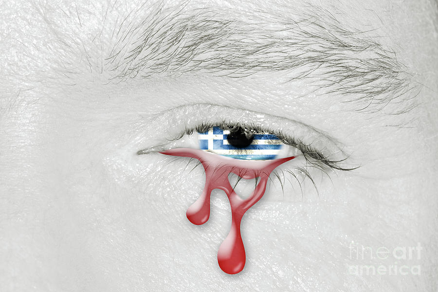 Greek bloody crying eye Photograph by Benny Marty