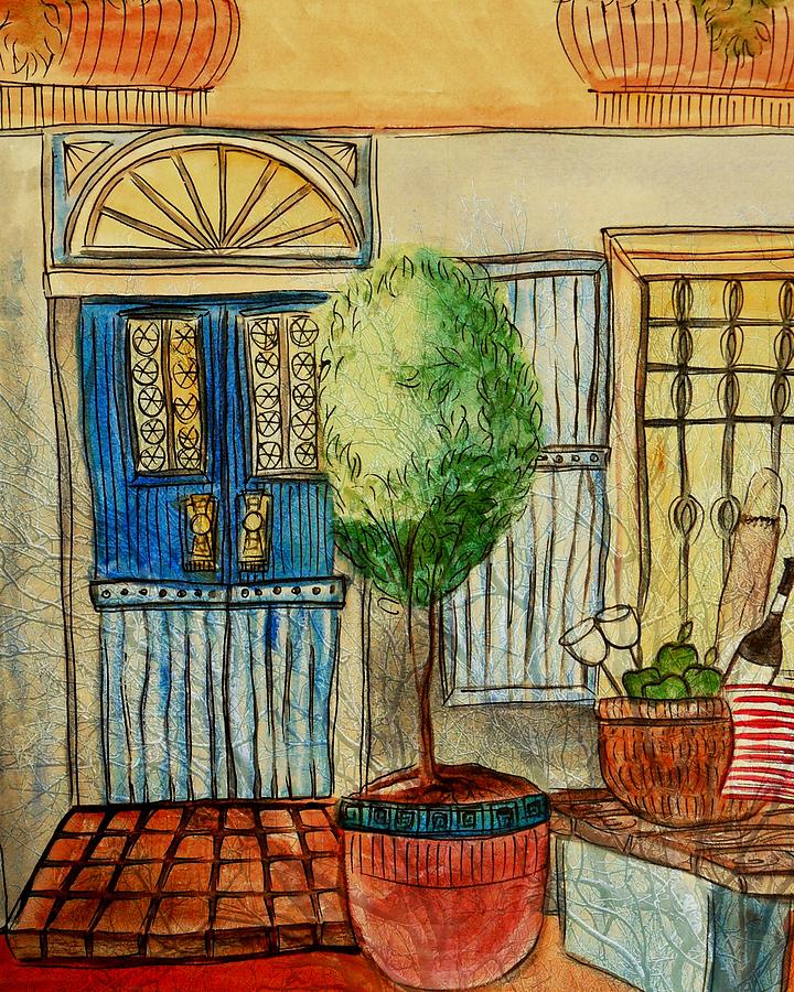 Greek Painting - Greek Cafe IIi by Danielle Harrington