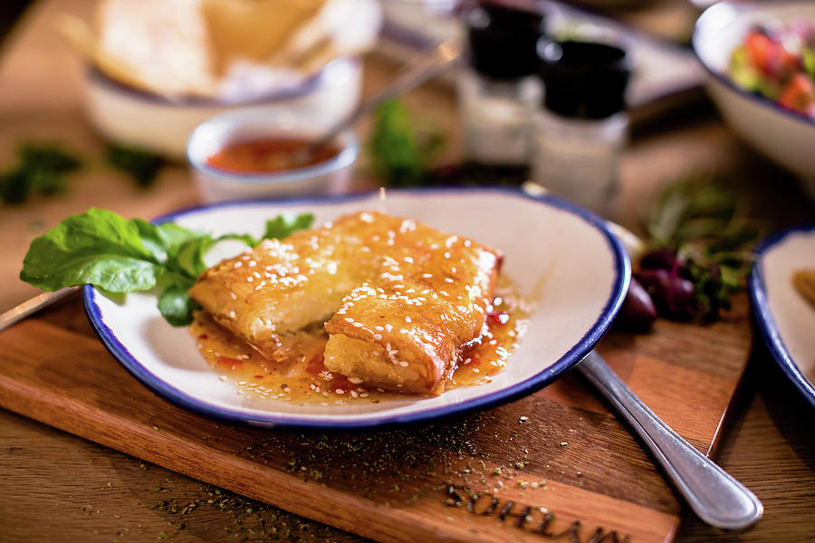 Greek Feta Parcels With Honey And Sesame Photograph By Great Stock Fine Art America