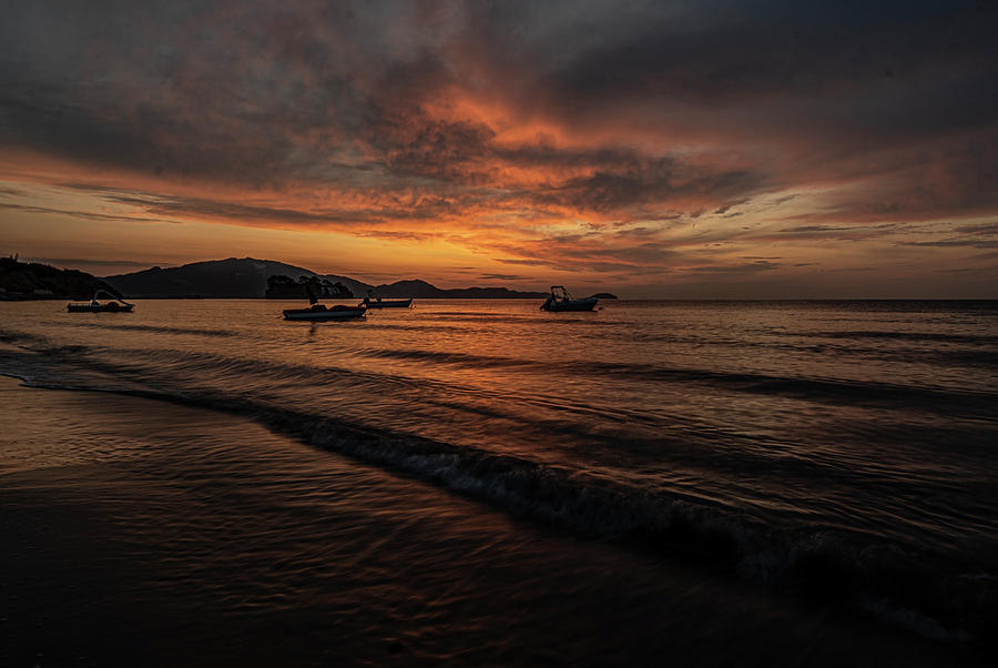 Greek Island beach Dawn Scene Photograph by Sven Brogren