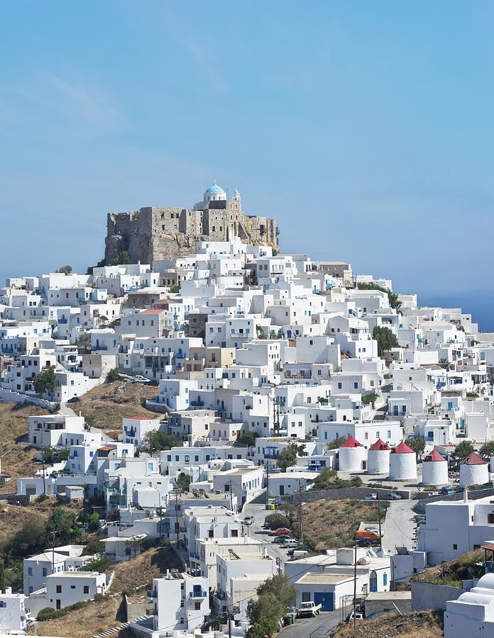 Greek Island Hilltop Chora Town With Photograph by Abzee Greek Island Hilltop Chora Town With Photograph by Abzee