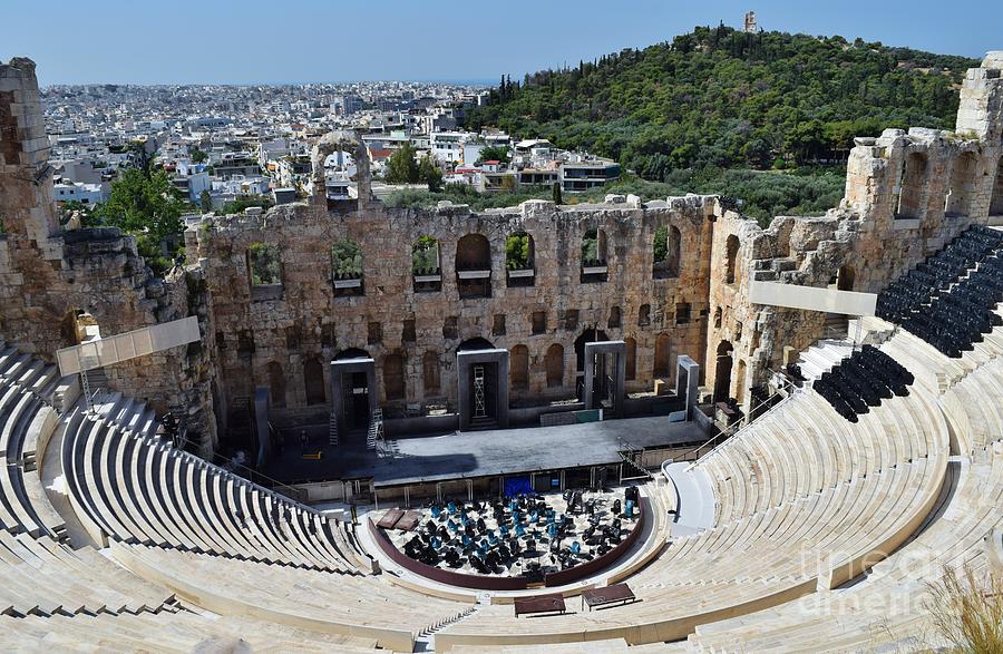 Greek Odeon - Past and Present Photograph by Janet Marie