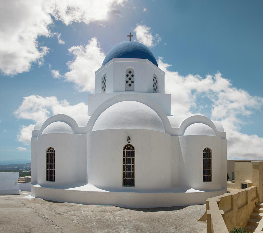 Greek Orthodox Church, Pyrgos, Santorini Photograph by Ed Freeman