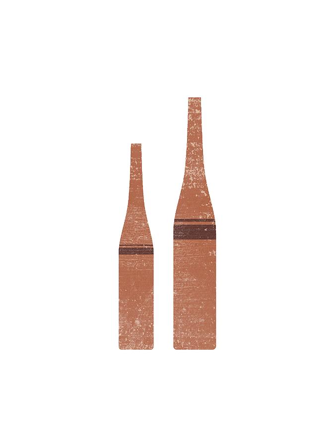 Greek Pottery 28 - Tall Vases - Terracotta Series - Modern, Contemporary, Minimal Abstract - Brown Mixed Media