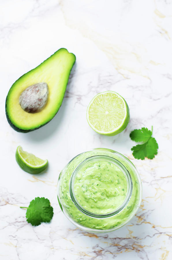 Greek Yogurt And Avocado Dressing With Cilantro And Lime Photograph by ...