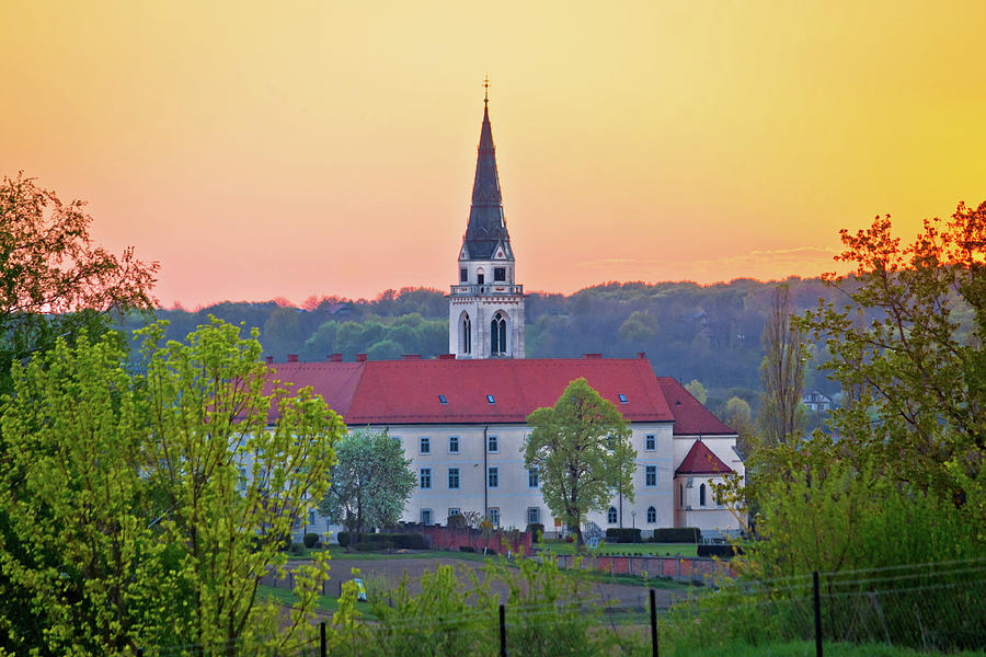 Greekcatholic cathedral in Krizevci sunset view Photograph by Brch Photography