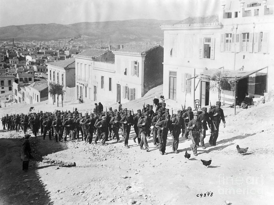 Greeks Troops Marching During Balkan War Photograph by Bettmann