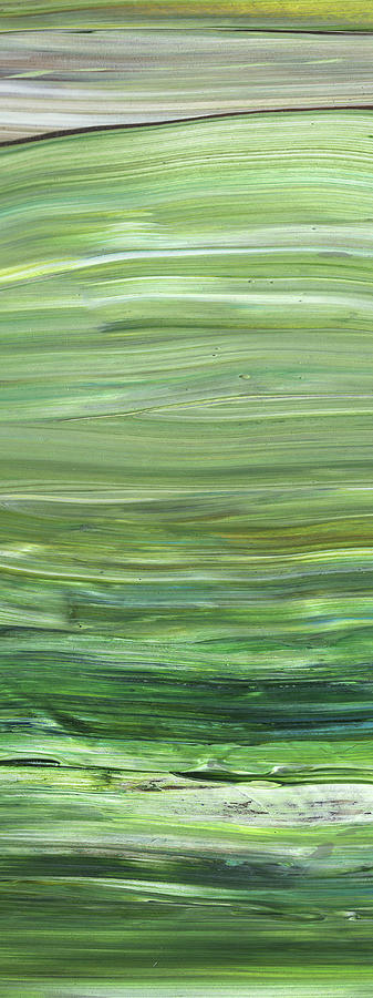Green Abstract Meditative Brush Strokes I Painting