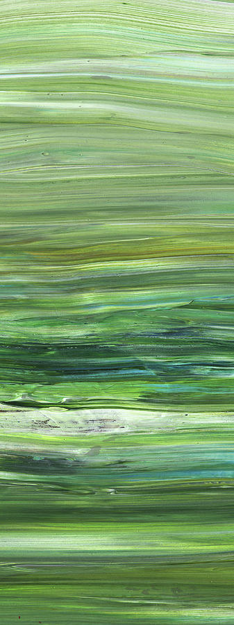 Abstract Painting - Green Abstract Meditative Brush Strokes II by Irina Sztukowski