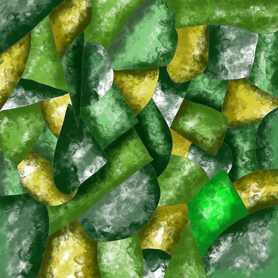 Green abstraction Painting by Patricia Piotrak