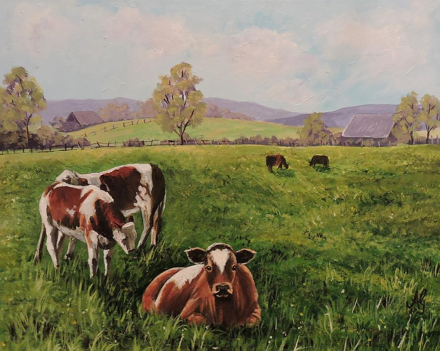 Green acres Painting by Anne Gardner
