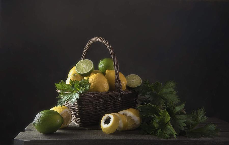 Still Life Photograph - Green & Yellow by Catherine W.