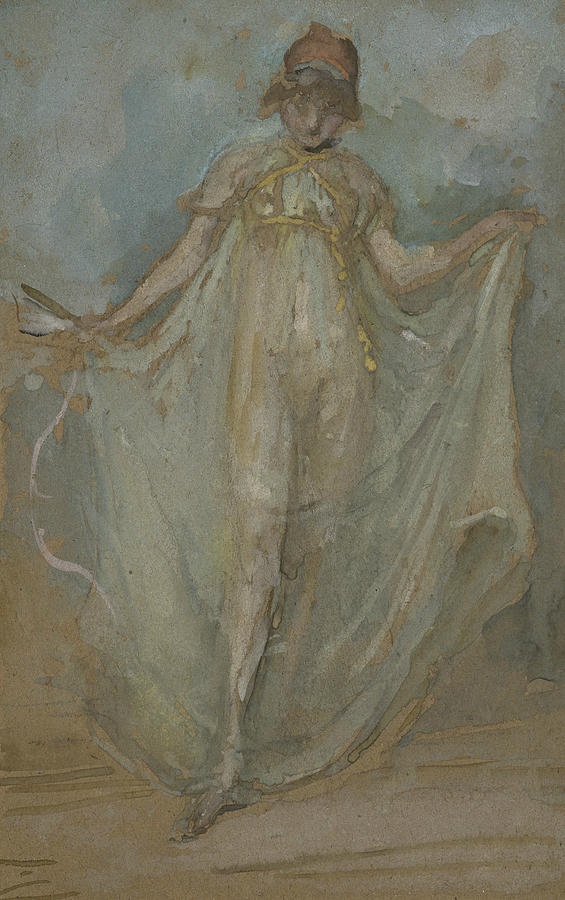 Green and Blue - The Dancer Drawing by James Abbott McNeill Whistler