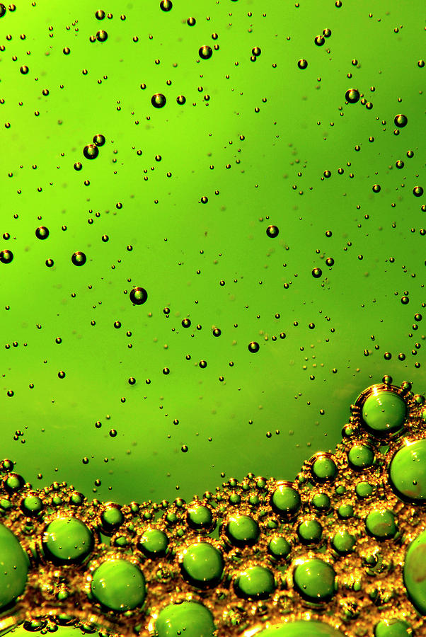 Green And Gold Liquid Bubbles Photograph by As Imagined By Sing Lee