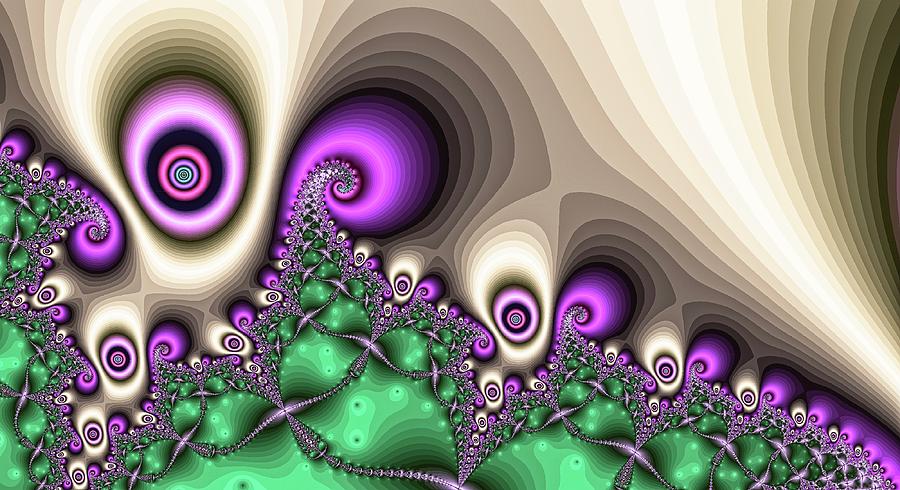 Green and Pink Spiral Slope Digital Art by Don Northup