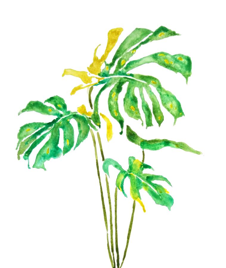 Green And Yellow Leaf Painting by Color Color