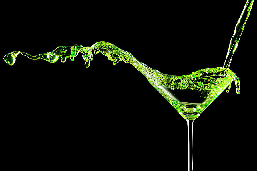 Martini Glass Photograph - Green Apple Martini Cocktail by Chris Stein
