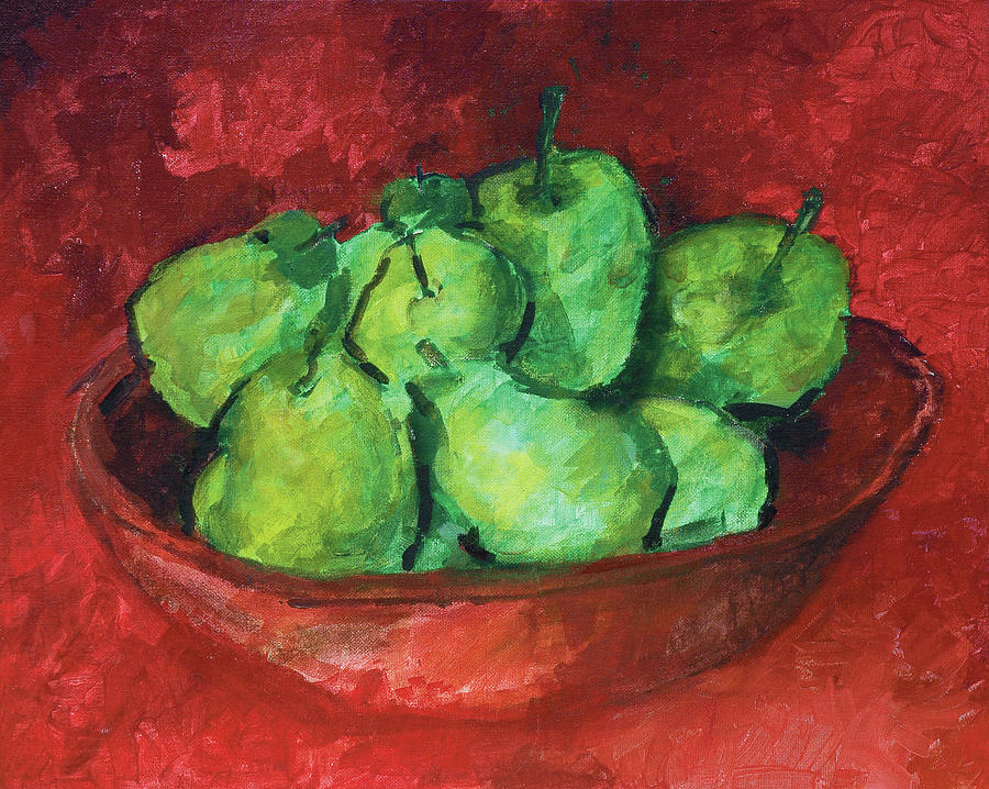 Green Apples and Pears Painting by Robert Cooper