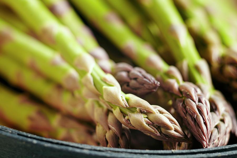 Green Asparagus close-up Photograph by Brian Yarvin