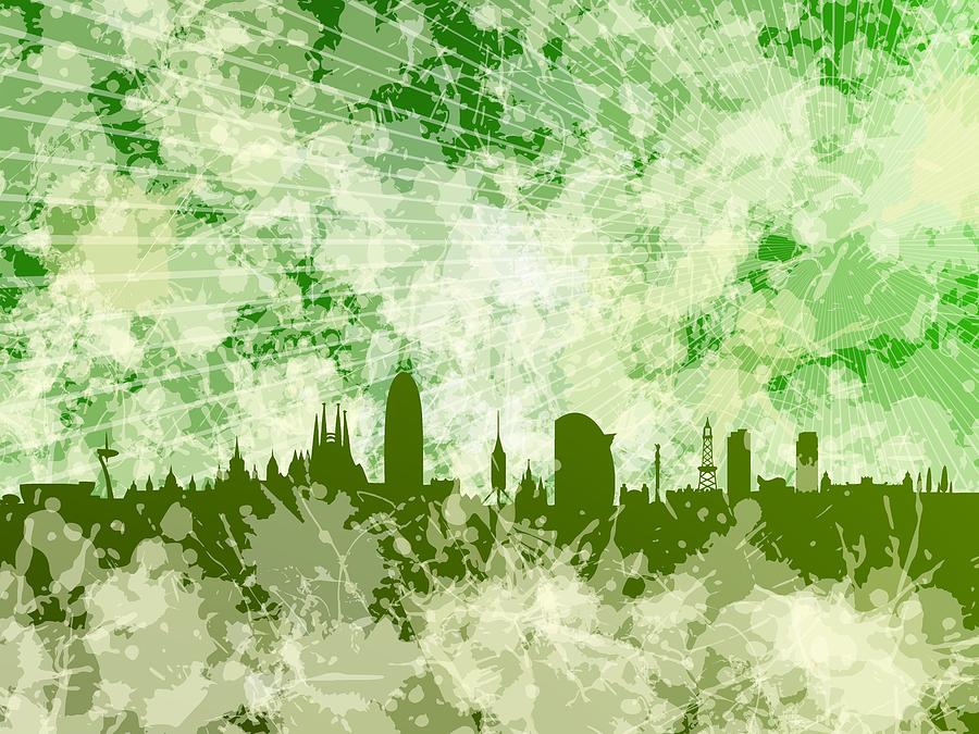 Green Barcelona skyline by Alberto RuiZ Green Barcelona skyline by Alberto RuiZ
