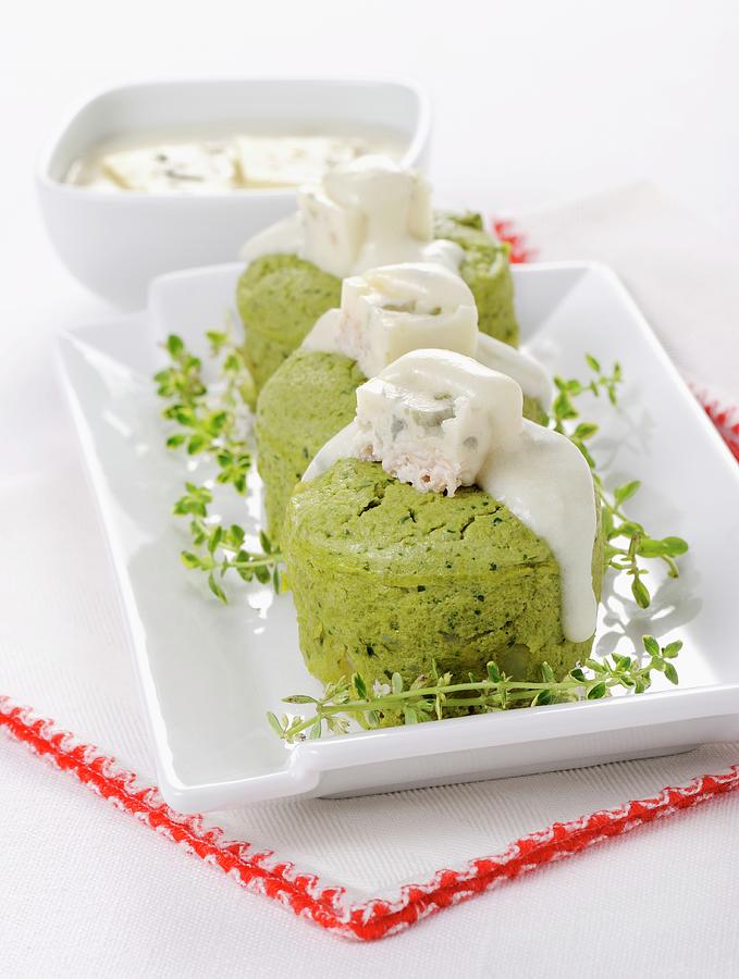 Green Bean Timbale With Cheese Sauce Photograph by Franco Pizzochero