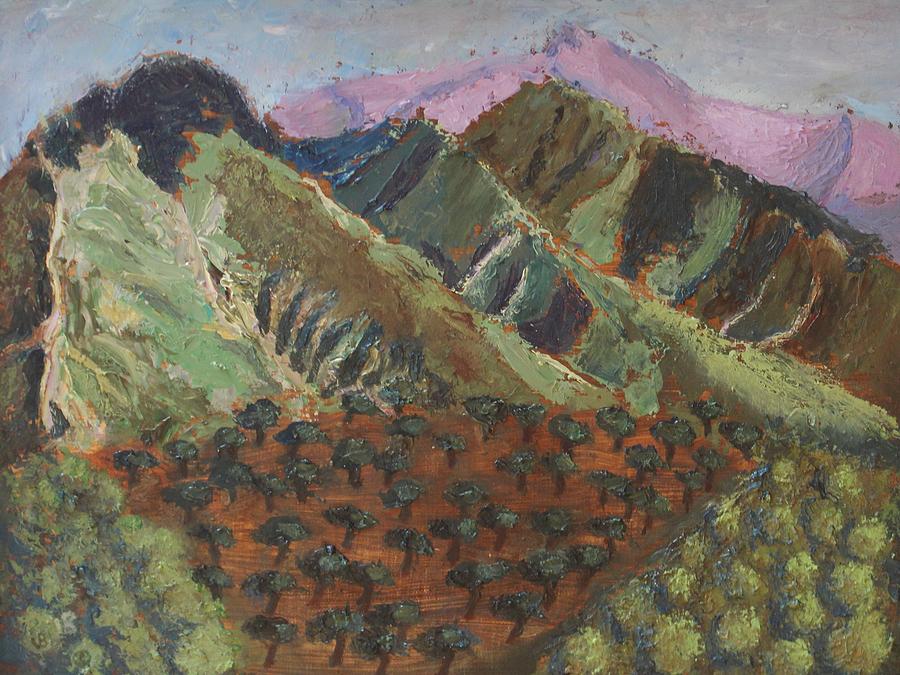 Landscape Painting - Green Canigou by Vera Smith