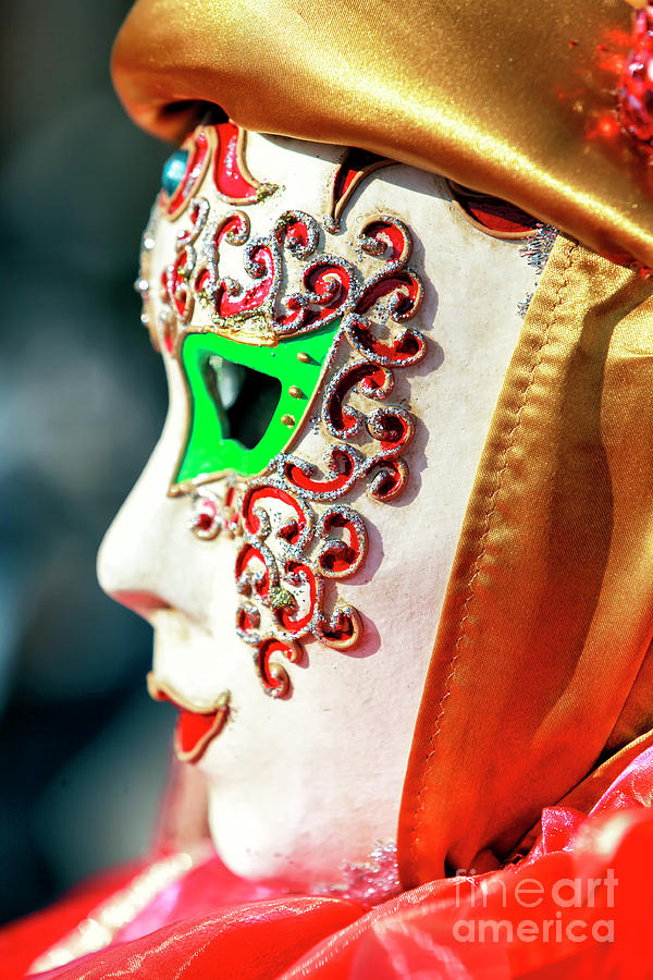 Green Carnival Eyes in Venezia Photograph by John Rizzuto