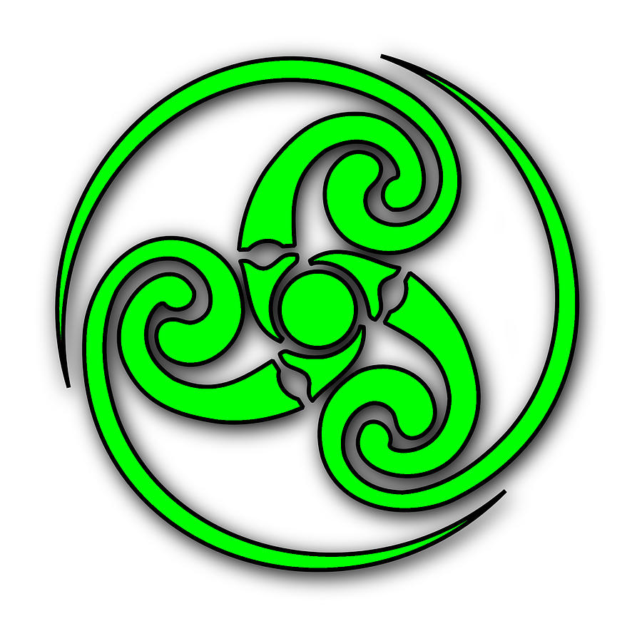 Green Celtic Norse Viking Symbol Digital Art by Peter Ogden