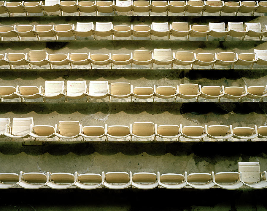 Green Chairs In Stadium Photograph by Ben Bloom