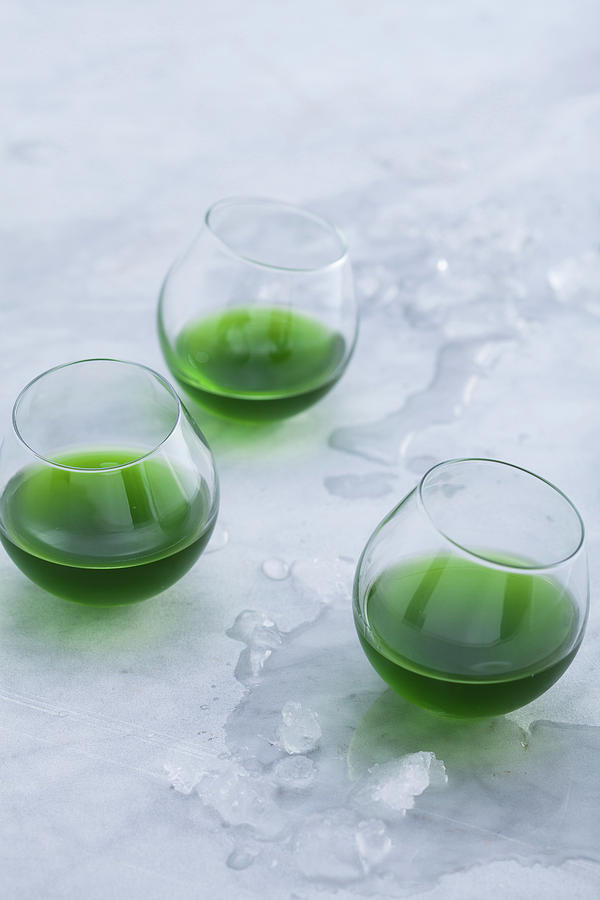 Green Chlorella Vodka With A Hint Of Hay Photograph by Eising Studio
