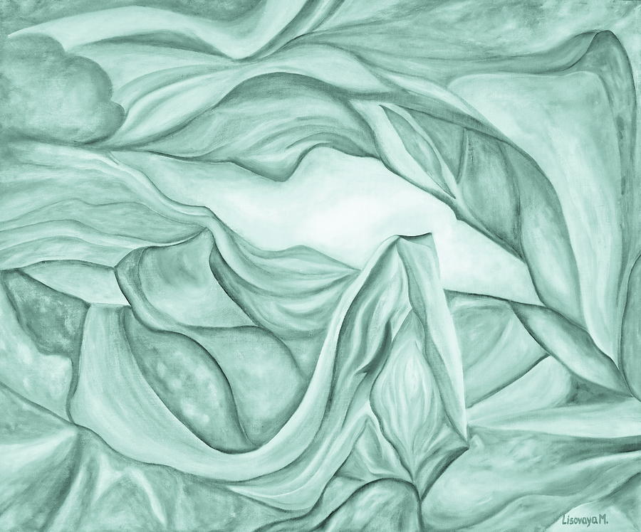 Green Cold. Pastel Tone. Antelope Canyon Textile. The Beginning. Colorful And Over 30 Monochromatic. Painting