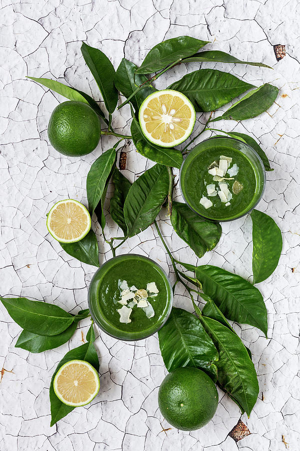 Green Detox Smoothies With Limes Photograph by Eduardo Lopez Coronado