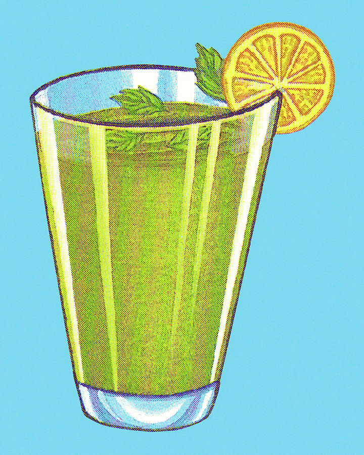 Vintage Drawing - Green Drink by CSA Images