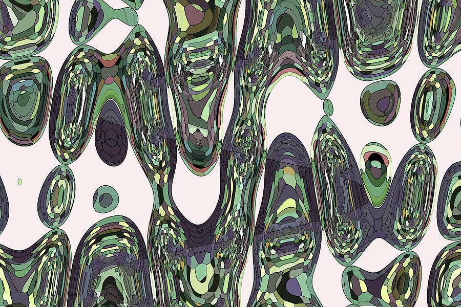 Art Design Digital Art - Green Drops And Drips by Tom Janca