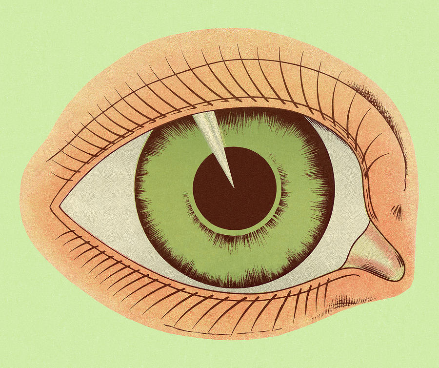 Iris Drawing - Green Eye by CSA Images