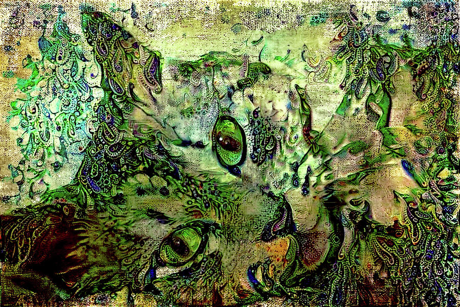 Green Eyed Lady  Digital Art by Peggy Collins