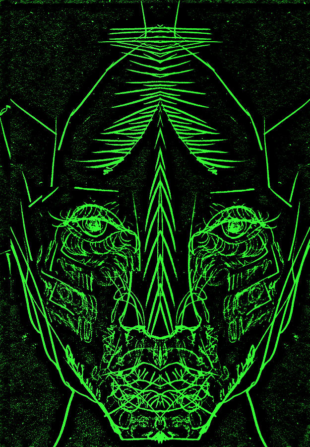 Green face Digital Art by Edgeworth Johnstone