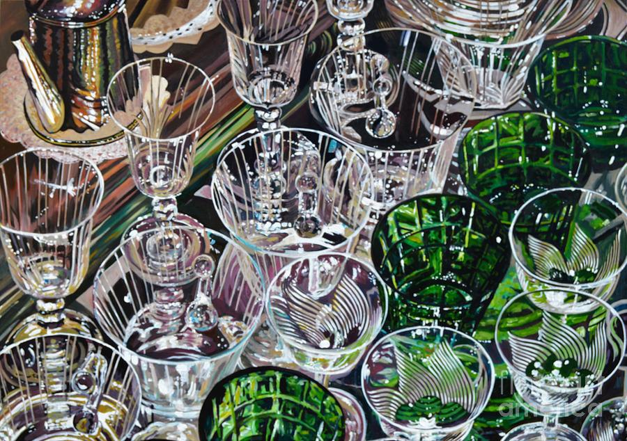 Green Glasses Painting by Dan Remmel - Fine Art America