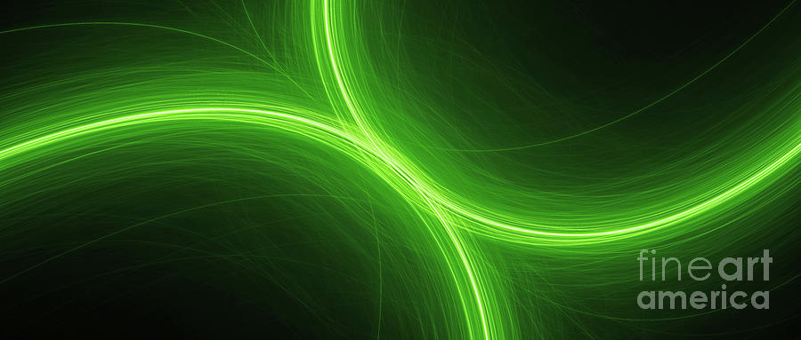 Green Glowing Curves In Space Photograph by Sakkmesterke/science Photo Library
